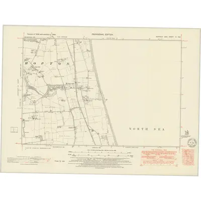 1946 Map of Suffolk IV.NE, 1951 Print