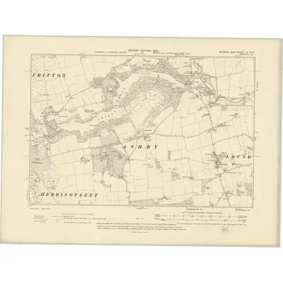 1903 Map of Suffolk IV.NW, 1906 Print