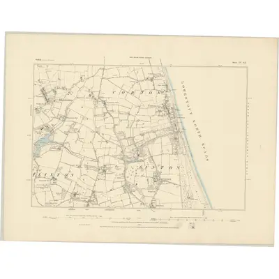 1882 Map of Suffolk IV.SE, 1884 Print