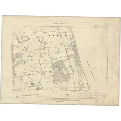 1904 Map of Suffolk IV.SE, 1906 Print