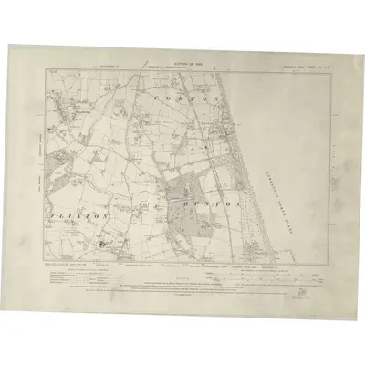 1926 Map of Suffolk IV.SE, 1929 Print