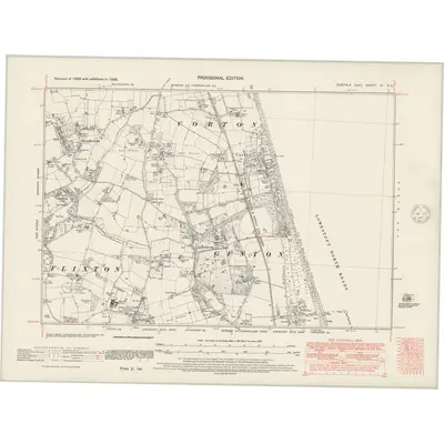 1938 Map of Suffolk IV.SE, 1947 Print