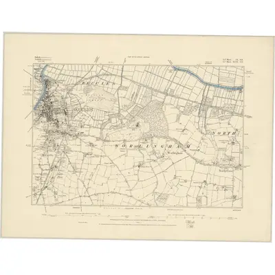 1883 Map of Suffolk IX.SE, 1884 Print
