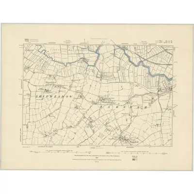 1882 Map of Suffolk IX.SW, 1884 Print