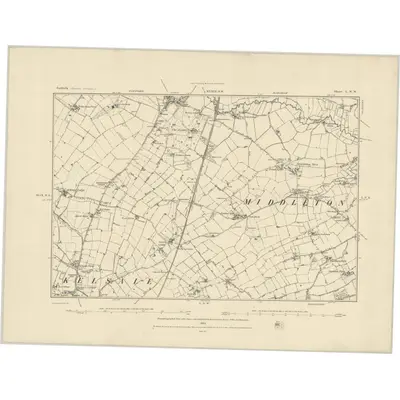 1882 Map of Suffolk L.NW, 1884 Print