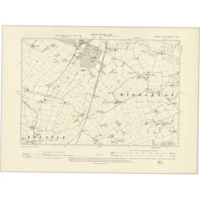 1903 Map of Suffolk L.NW, 1905 Print