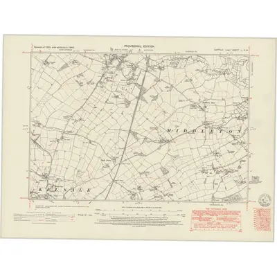 1946 Map of Suffolk L.NW, 1950 Print