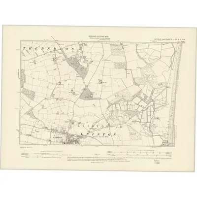 1903 Map of Suffolk L.SE & LI.SW, 1905 Print