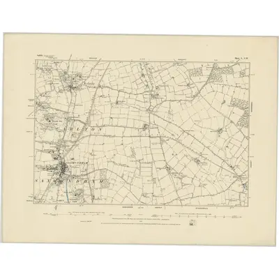 1881 Map of Suffolk L.SW, 1885 Print