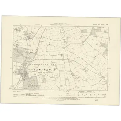 1903 Map of Suffolk L.SW, 1905 Print