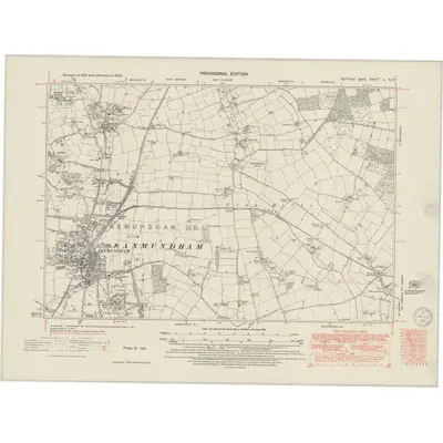1938 Map of Suffolk L.SW, 1950 Print