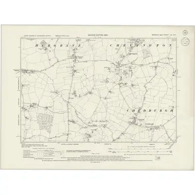 1902 Map of Suffolk LIII.NE, 1942 Print