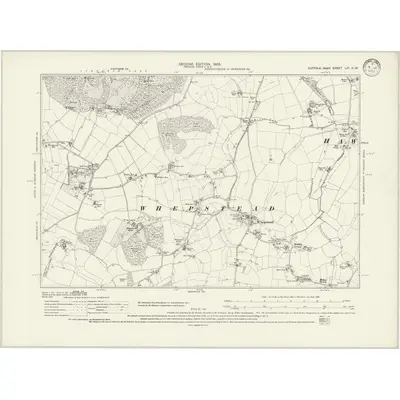 1903 Map of Suffolk LIV.NW, 1933 Print