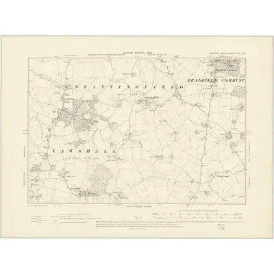 1902 Map of Suffolk LIV.SE, 1905 Print