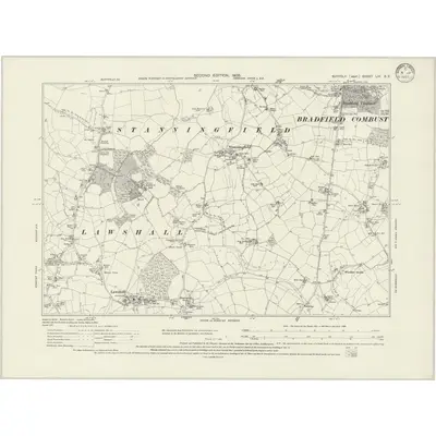 1902 Map of Suffolk LIV.SE, 1933 Print
