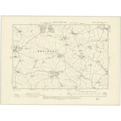 1902 Map of Suffolk LIV.SW, 1905 Print