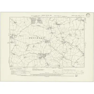 1902 Map of Suffolk LIV.SW, 1933 Print