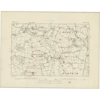 1881 Map of Suffolk LIX.NE, 1884 Print