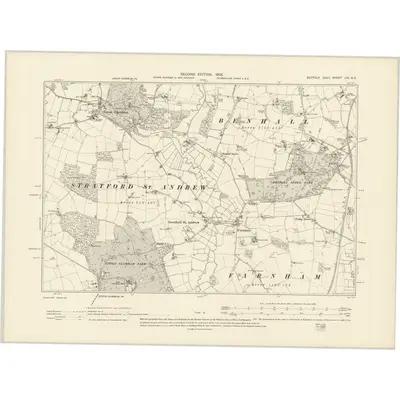 1903 Map of Suffolk LIX.NE, 1905 Print