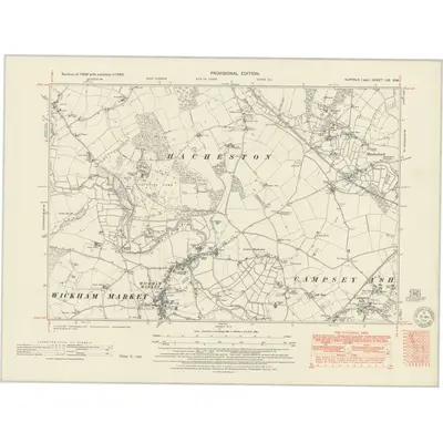 1945 Map of Suffolk LIX.SW, 1951 Print