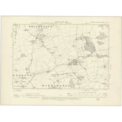 1903 Map of Suffolk LV.NE, 1905 Print