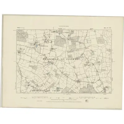 1883 Map of Suffolk LV.NW, 1884 Print