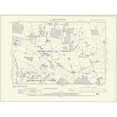 1902 Map of Suffolk LV.NW, 1931 Print