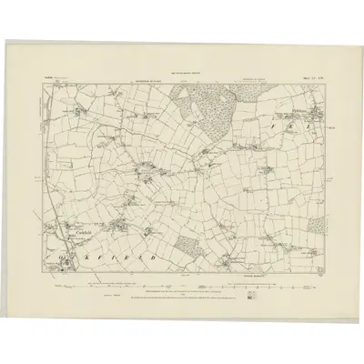 1883 Map of Suffolk LV.SW, 1884 Print