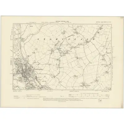 1903 Map of Suffolk LVI.NE, 1905 Print