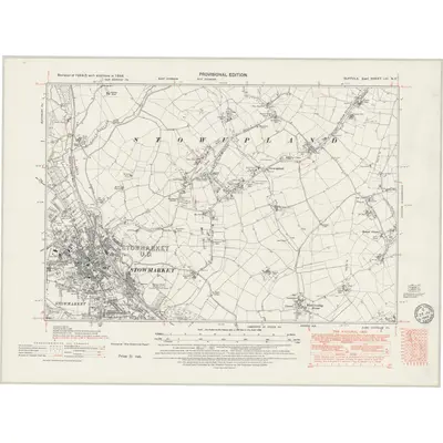 1938 Map of Suffolk LVI.NE, 1949 Print