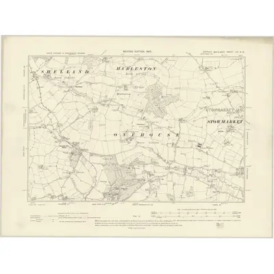 1903 Map of Suffolk LVI.NW, 1905 Print