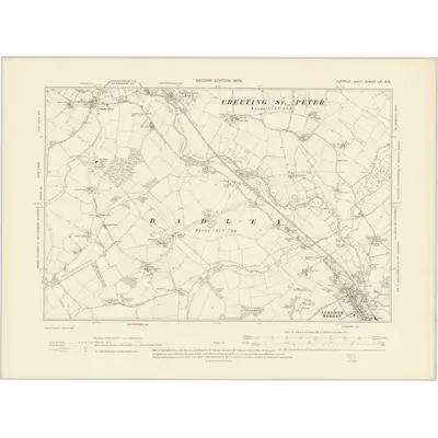 1903 Map of Suffolk LVI.SE, 1905 Print
