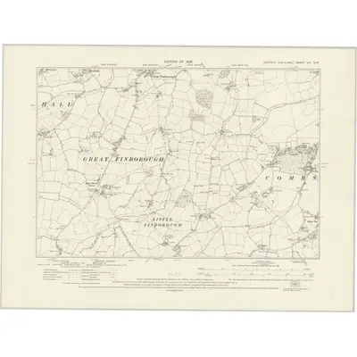 1924 Map of Suffolk LVI.SW, 1928 Print
