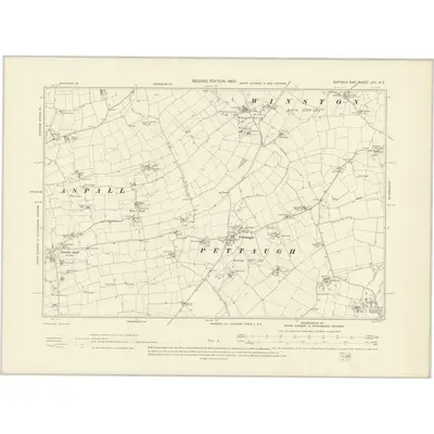 1903 Map of Suffolk LVII.NE, 1905 Print