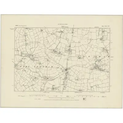 1883 Map of Suffolk LVII.NW, 1884 Print