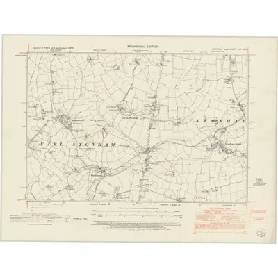 1950 Map of Suffolk LVII.NW, 1953 Print