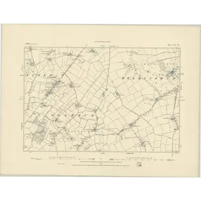1883 Map of Suffolk LVII.SE, 1884 Print