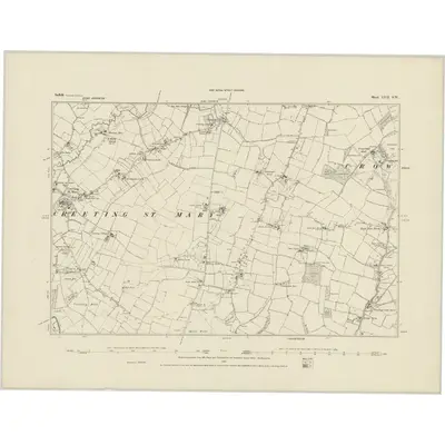 1883 Map of Suffolk LVII.SW, 1884 Print