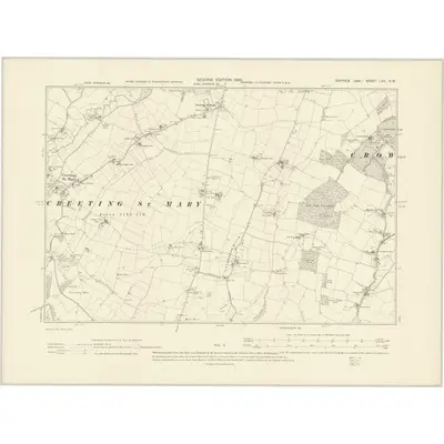 1903 Map of Suffolk LVII.SW, 1905 Print