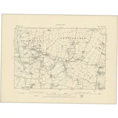 1881 Map of Suffolk LVIII.NE, 1884 Print