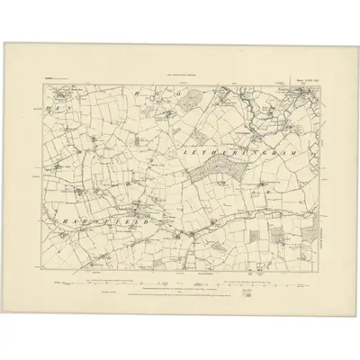 1881 Map of Suffolk LVIII.SE, 1884 Print