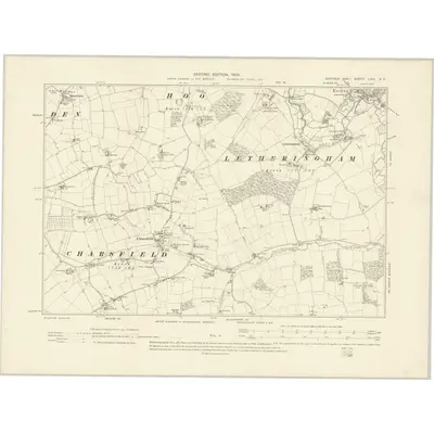 1903 Map of Suffolk LVIII.SE, 1905 Print