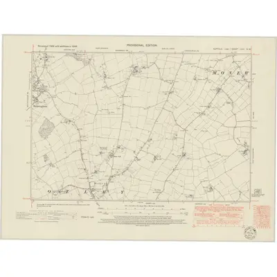 1945 Map of Suffolk LVIII.SW, 1950 Print
