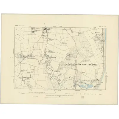 1881 Map of Suffolk LX.NE, 1883 Print