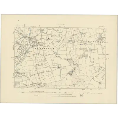 1882 Map of Suffolk LX.NW, 1884 Print