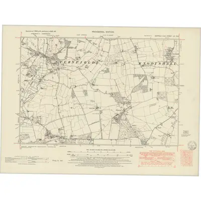 1945 Map of Suffolk LX.NW, 1951 Print