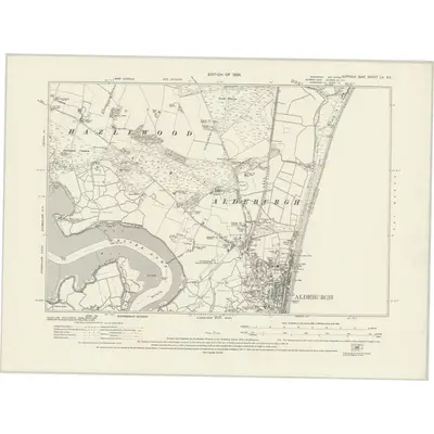 1925 Map of Suffolk LX.SE, 1928 Print