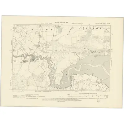 1903 Map of Suffolk LX.SW, 1905 Print