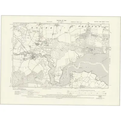 1925 Map of Suffolk LX.SW, 1928 Print