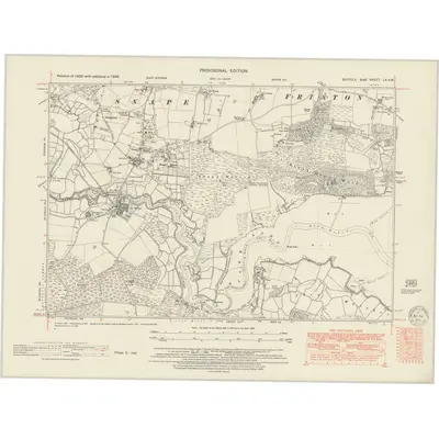 1945 Map of Suffolk LX.SW, 1950 Print